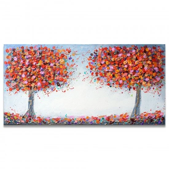 Spring Trees Original painting of blossom tree springtime texture
