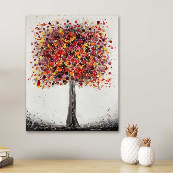 "Abundance" an original painting of a red tree